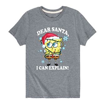 Boys 8-20 SpongeBob Dear Santa Tee