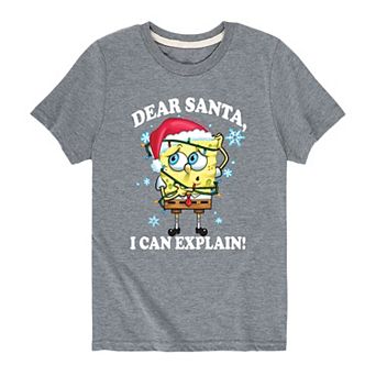 Boys 8-20 SpongeBob Dear Santa Tee