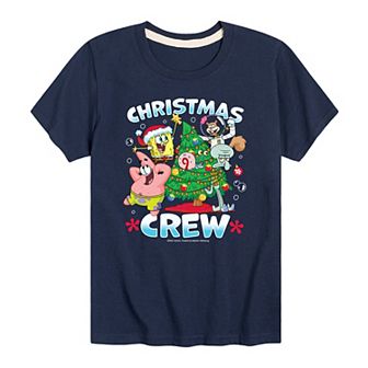 Boys 8-20 SpongeBob Christmas Crew Tee