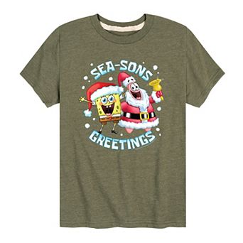 Boys 8-20 SpongeBob Seasons Greetings Tee