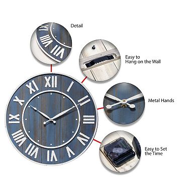 Infinity Instruments Wine Barrel Round Wall Clock