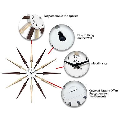 Infinity Instruments Celeste Sunburst Wall Clock