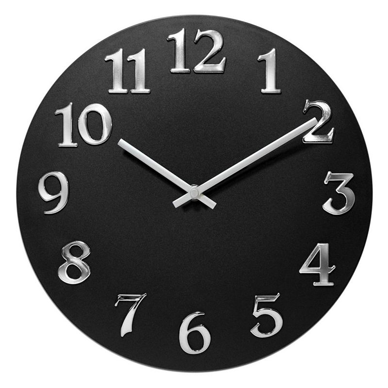 Infinity Instruments Vogue Round Black 12-inch Analog Wall Clock