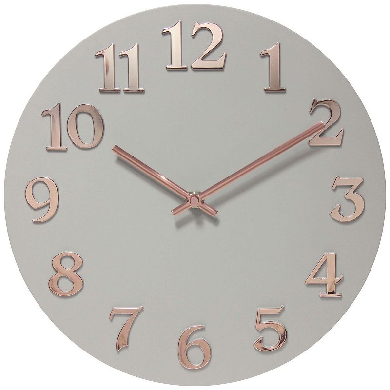 Infinity Instruments Vogue Round Wall Clock, Gray