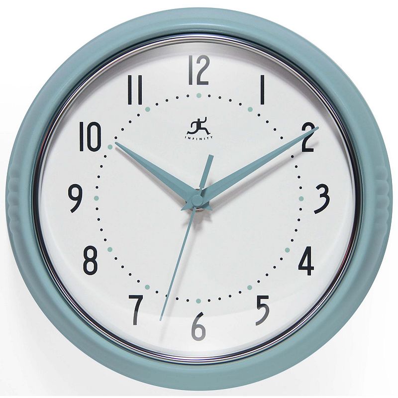 Infinity Instruments Retro Round Wall Clock, Blue