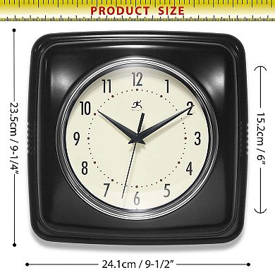 Infinity Instruments Retro Square Wall Clock