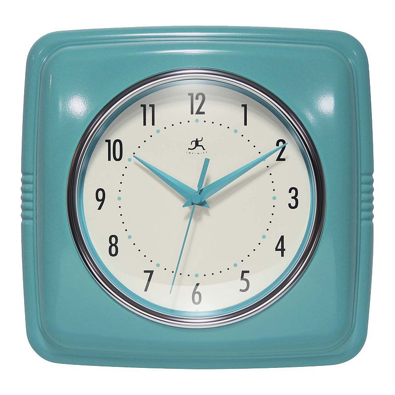 Infinity Instruments Retro Square Wall Clock, Blue