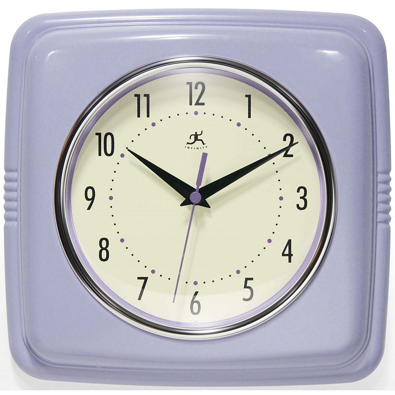 Infinity Instruments Retro Square Wall Clock, Purple