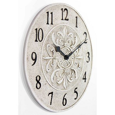 Infinity Instruments Fleur Outdoor Round Wall Clock