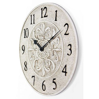 Infinity Instruments Fleur Outdoor Round Wall Clock