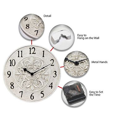 Infinity Instruments Fleur Outdoor Round Wall Clock