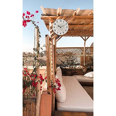 Infinity Instruments Fleur Outdoor Round Wall Clock