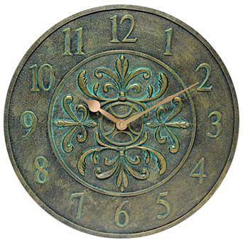 Infinity Instruments Fleur Outdoor Round Wall Clock