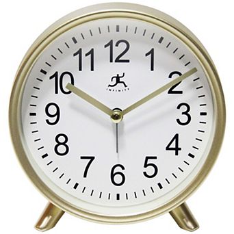 Infinity Instruments Gold Finish Alarm Clock