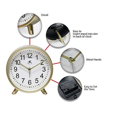 Infinity Instruments Gold Finish Alarm Clock