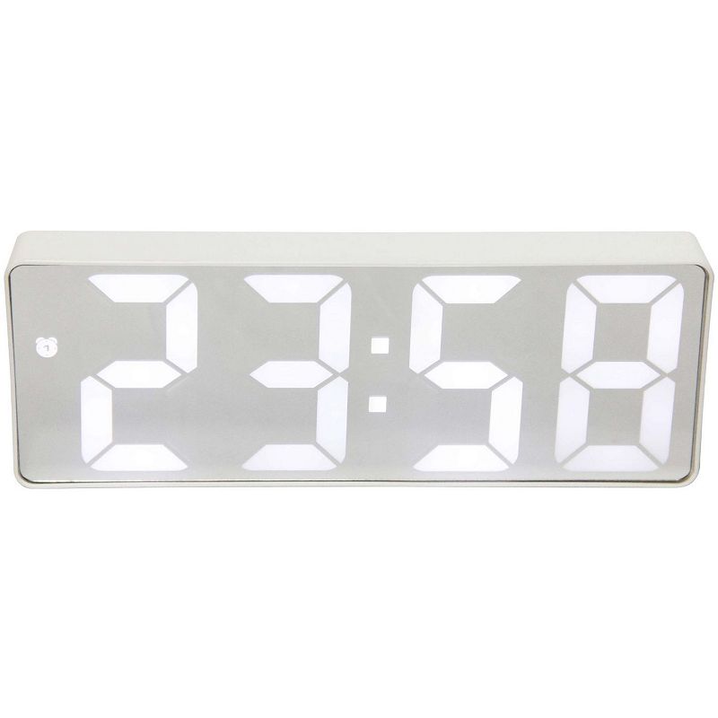 6.25" Digital Tabletop Clock White - Infinity Instruments: Indoor Temperature, Date Display, Modern Design