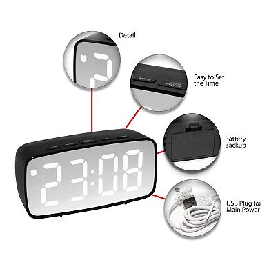 Infinity Instruments Digital Alarm Clock Table Decor
