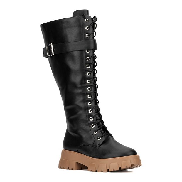 Extra wide calf combat on sale boots