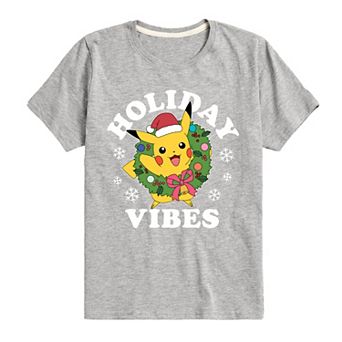Boys 8-20 Pokemon Pikachu Holiday Vibes Tee