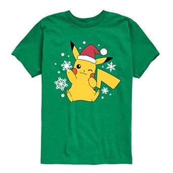 Boys 8-20 Pokemon Pikachu Snowflakes Tee