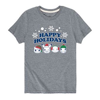 Boys 8-20 Pokemon Happy Holidays Tee