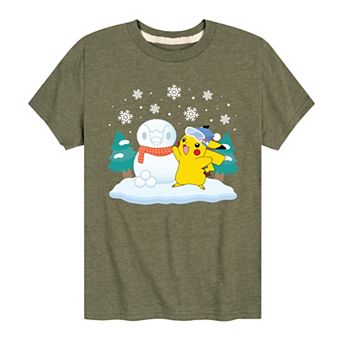 Boys 8-20 Pokemon Piplup Snowman Tee