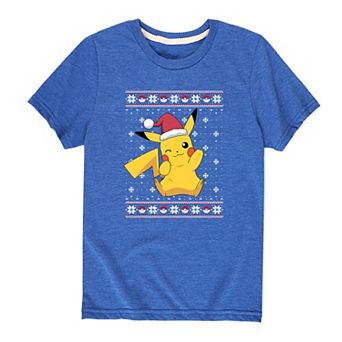 Boys 8-20 Pokemon Pikachu Ugly Sweater Tee