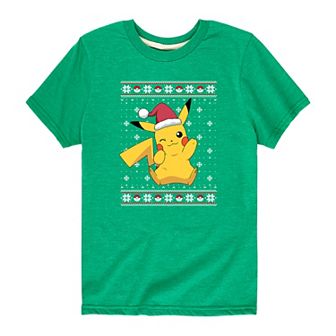 Boys 8-20 Pokemon Pikachu Ugly Sweater Tee