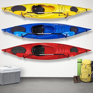 RaxGo Kayak Wall Hanger, Heavy Duty Wall Mounted Kayak Storage Rack -  3 Sets