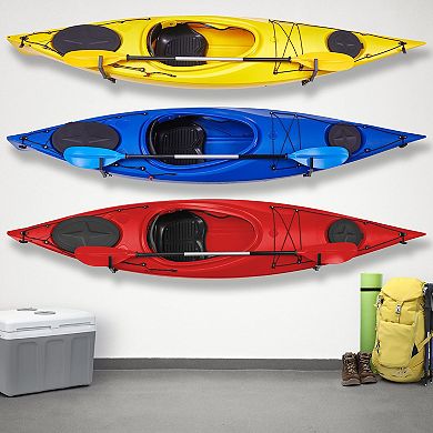 RaxGo Kayak Wall Hanger, Heavy Duty Wall Mounted Kayak Storage Rack - 3 Sets