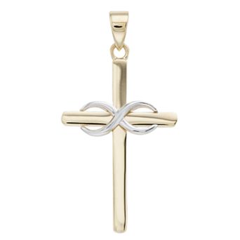 Karat Rush Two Tone 14k Gold Cross Pendant