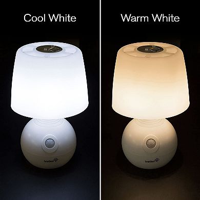 Ivation 12-LED Battery Powered Lamp, Motion Sensing Table Lamp w/Dual Color Range