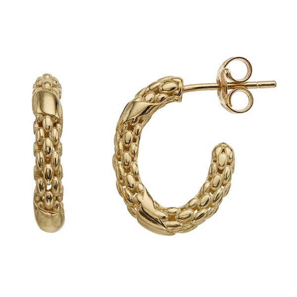 14k Gold Popcorn Hoop Earrings