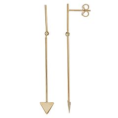 Nine West Gold Tone Multicolor Bead Threader Earrings