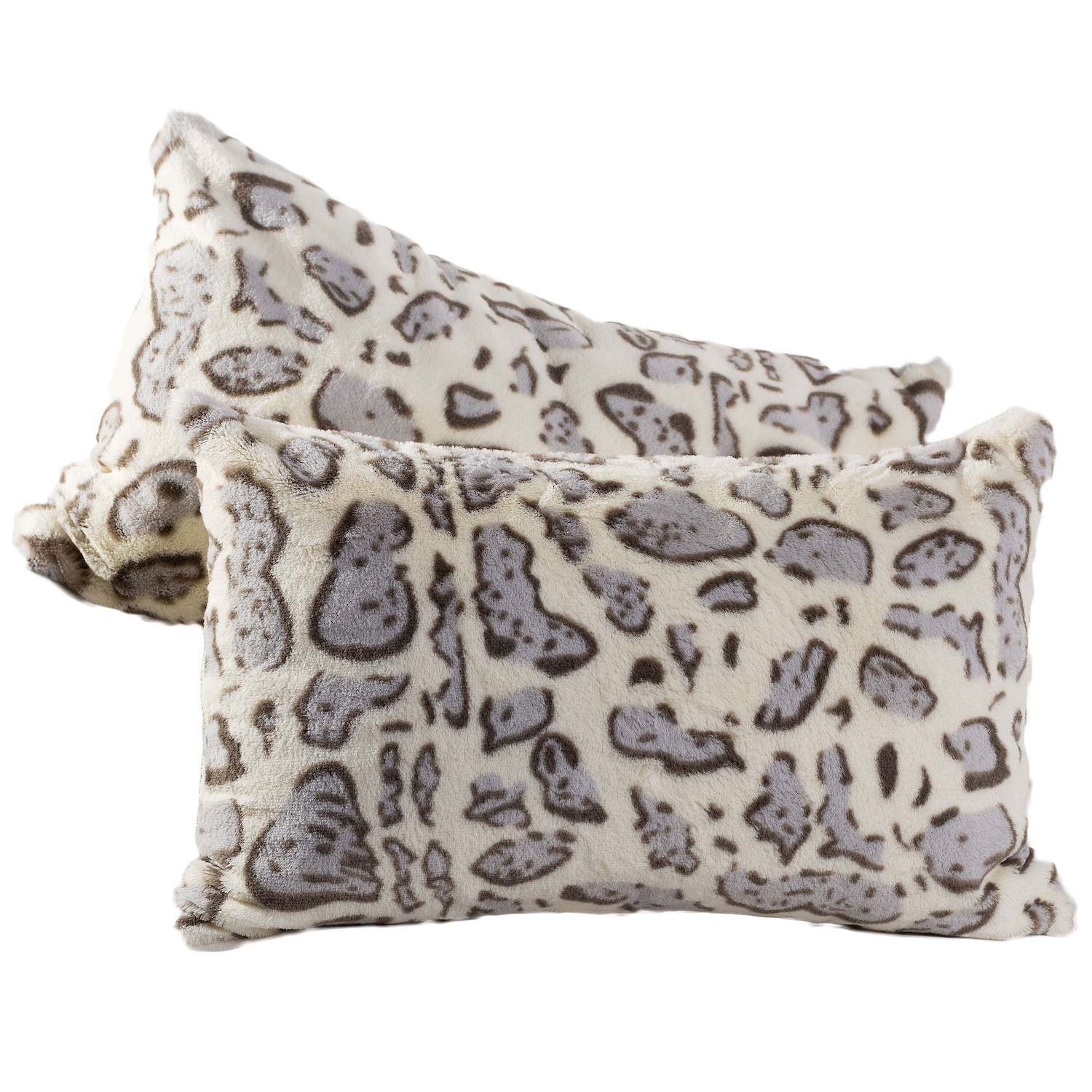 Cheer Collection Embossed Faux Fur Throw Pillows - 18 x 18 - White