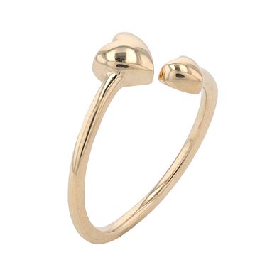 14k Gold Bypass Heart Open Toe Ring 