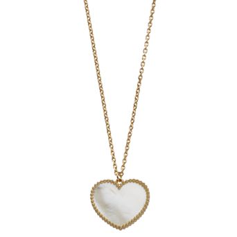Karat Rush 14k Gold Mother-of-Pearl Heart Pendant Necklace