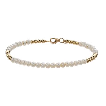 Karat Rush 14k Gold Beaded Pearl Bracelet