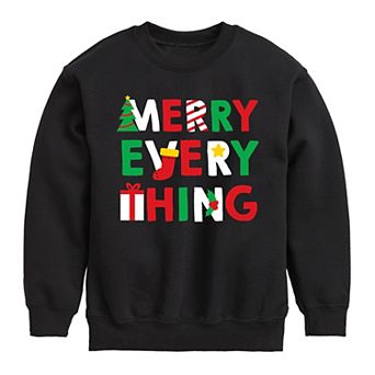 Boys 8-20 Merry Everything Christmas Fleece Graphic Top