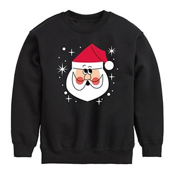Boys 8-20 Retro Santa Face Christmas Fleece Graphic Top