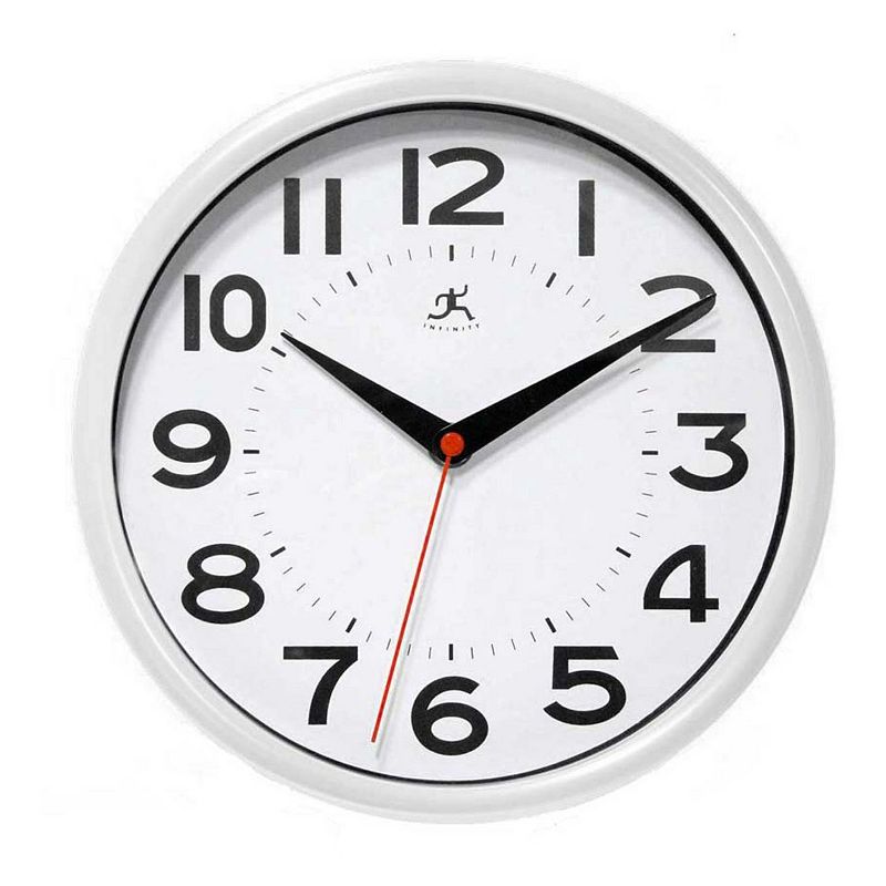 Infinity Instruments Metro Round Wall Clock, White
