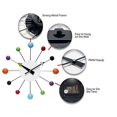 Infinity Instruments Orb Spoke Round Wall Clock