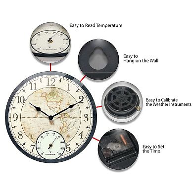 Infinity Instruments Orbis Outdoor Round Wall Clock