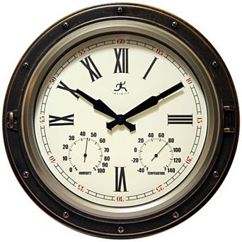 Infinity Instruments Forecaster Outdoor Roman Round Clock