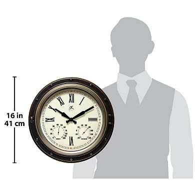 Infinity Instruments Forecaster Outdoor Roman Round Clock