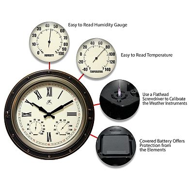 Infinity Instruments Forecaster Outdoor Roman Round Clock