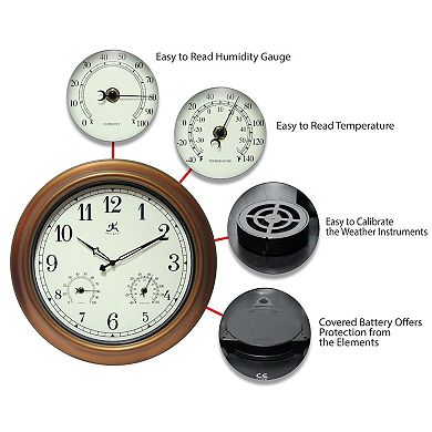 Infinity Instruments Craftsman Outdoor Round Wall Clock