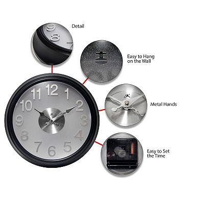 Infinity Instruments Onyx Round Wall Clock