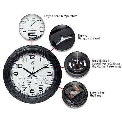 Infinity Instruments Classique Outdoor Round Wall Clock