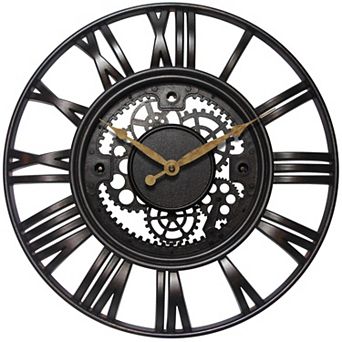 Infinity Instruments Roman Gear Round Wall Clock
